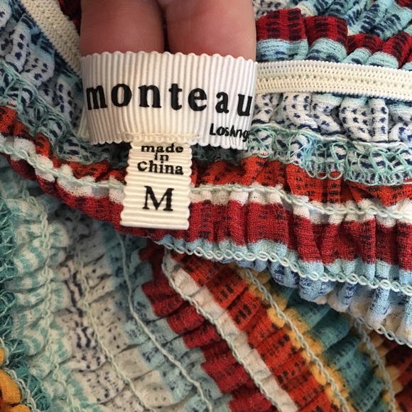 Monteau Striped Off Shoulder Maxi- Medium (EUC) - Picture 3 of 3